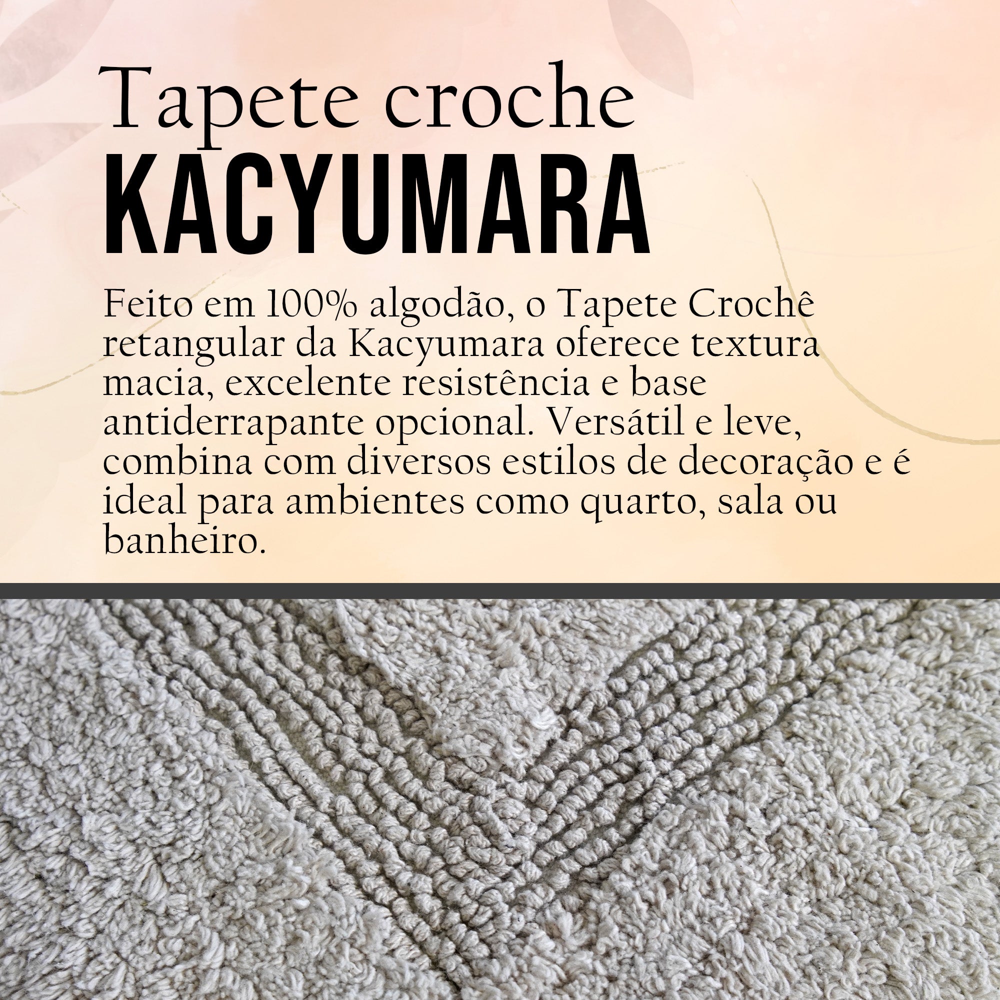 TAPETE CROCHÊ KACYUMARA 50 X 70 CM